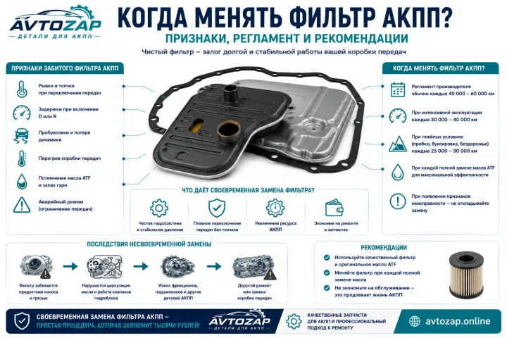 Когда менять фильтр АКПП?