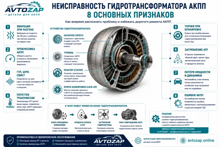 Как определить неисправность гидротрансформатора АКПП?