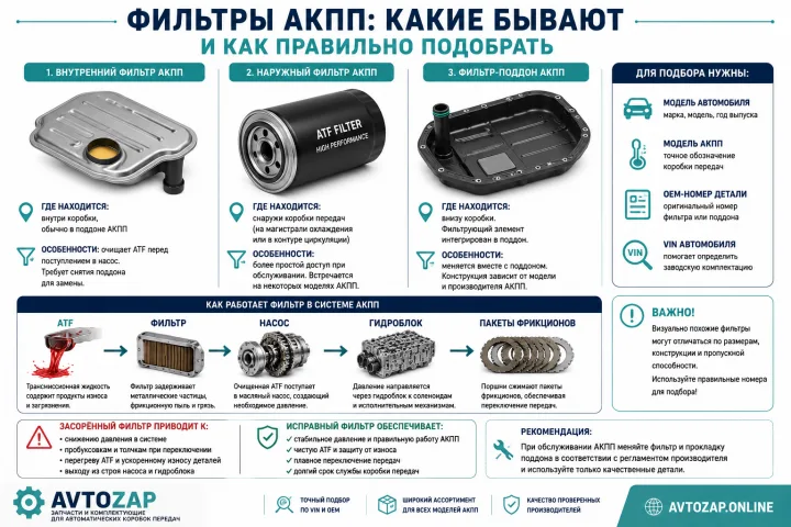 Фильтры АКПП: какие бывают и как правильно подобрать